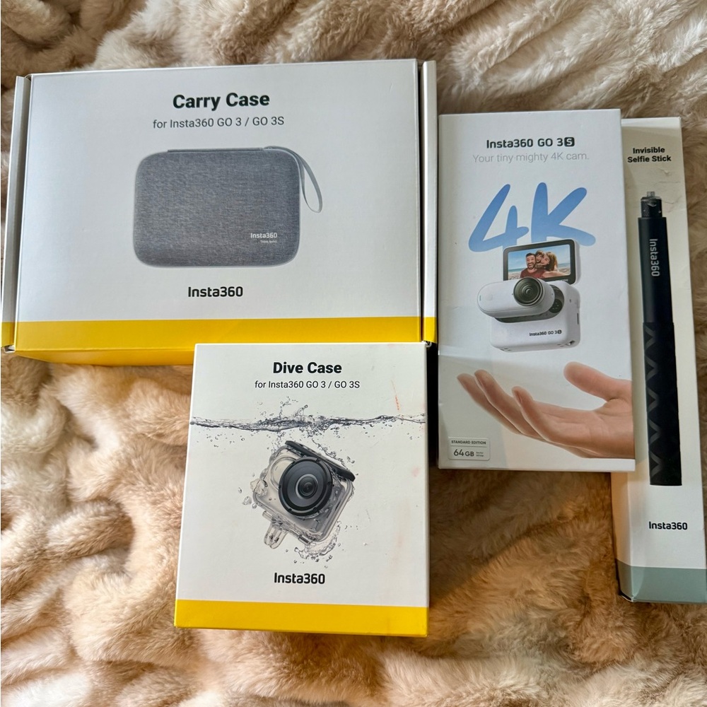 GO 3 Bundle with Gray Carry & Dive Cases - Compact 4K Action Camera